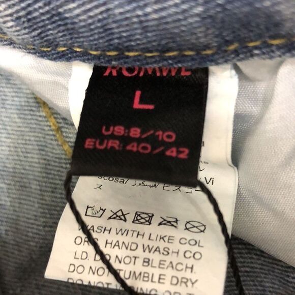 NWT Romwe new grunge wideleg jeans size 8-10 L - Picture 9 of 10